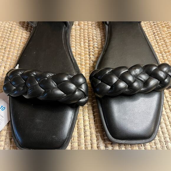Time And Tru Black Braided Ankle Strap Sandals Size 10 - Picture 5 of 11